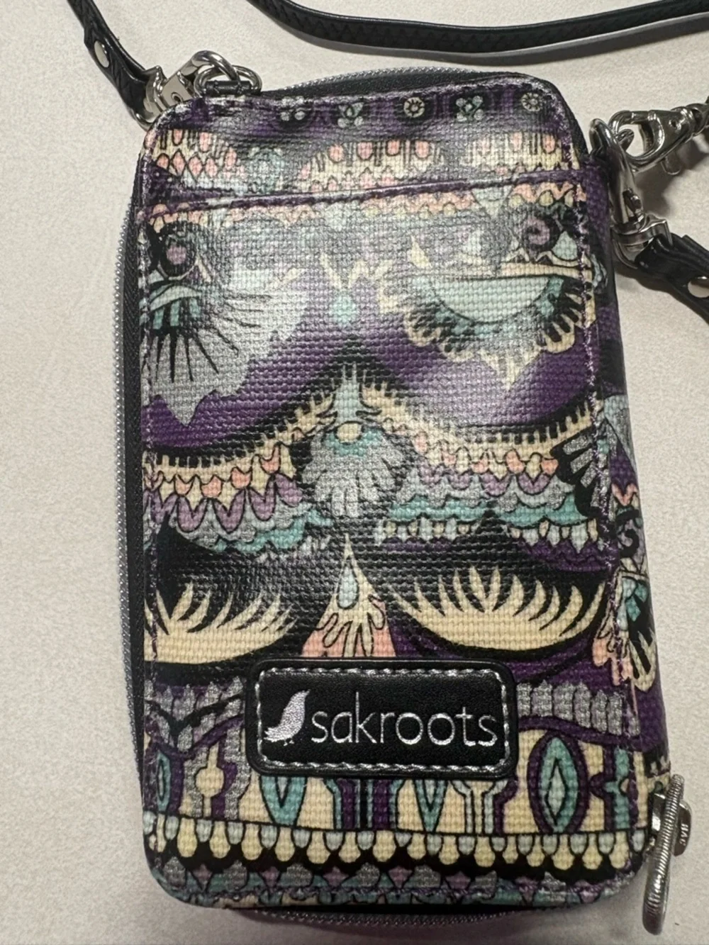 Sakroots Artist Circle Coated Canvas Wallet - Crossbody or Wristlet